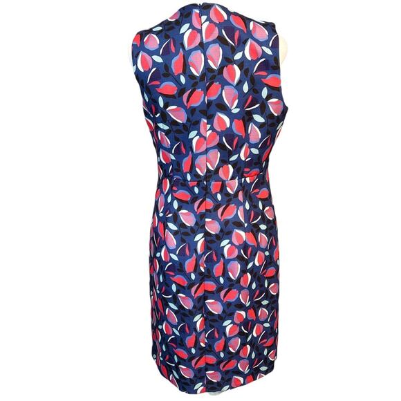 Anne Klein Dress Size 4 Blue Colorful Pattern Sleeveless Sheath Style Lined - Picture 4 of 10